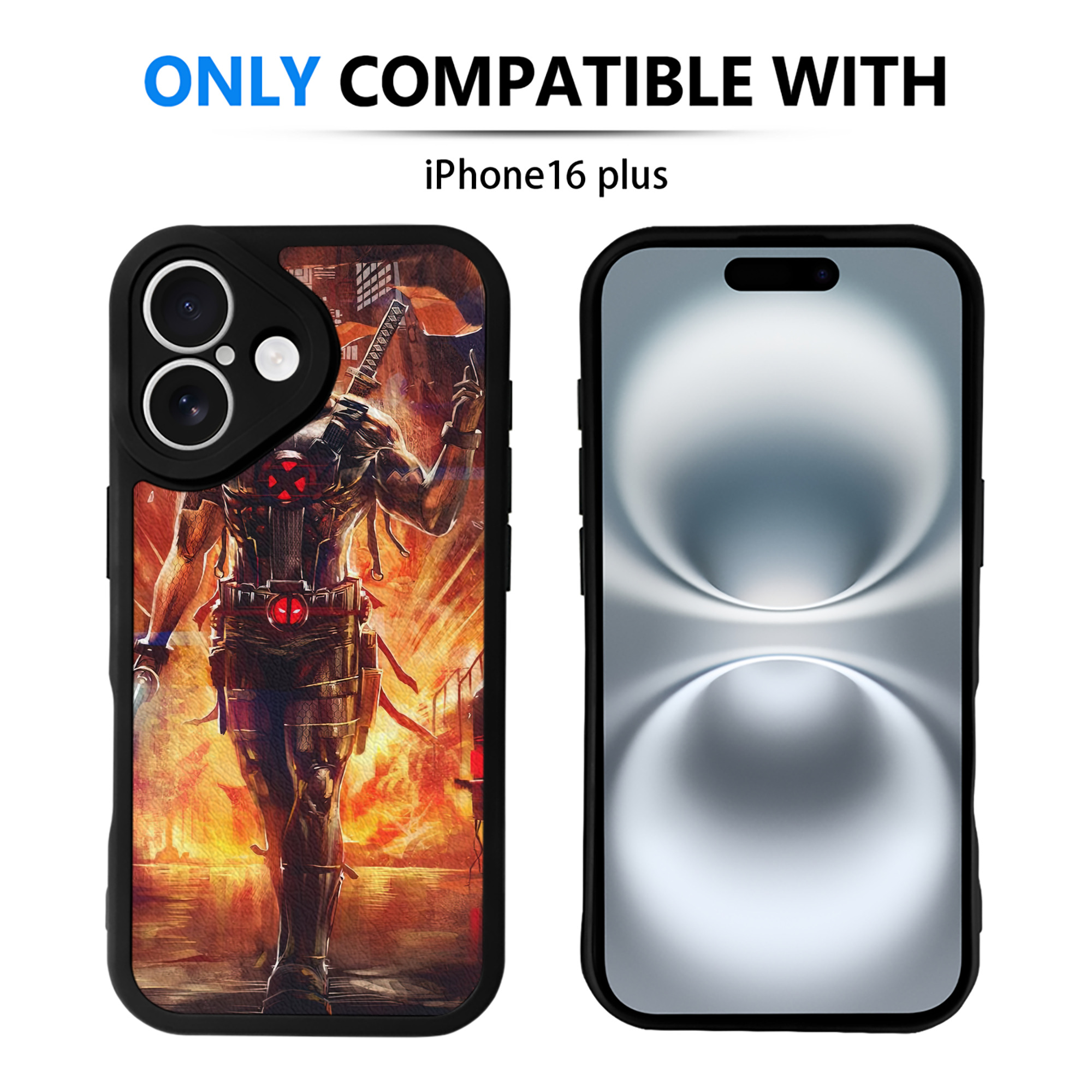 （画像用） Deadpool デッドプール 【iPhone 16シリーズ対応】シリコンスマホケース（レザー調） 材質：シリコン